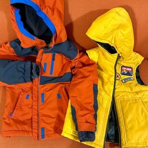 Lands End Kids Squall Waterproof Insulated Winter Jacket and double sided vest